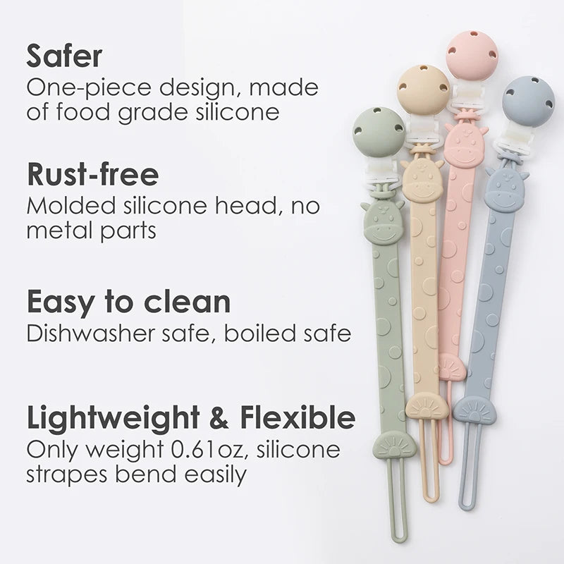 Clipe de Chupeta em Silicone – Conforto, Estilo e Segurança para o Seu Bebê
