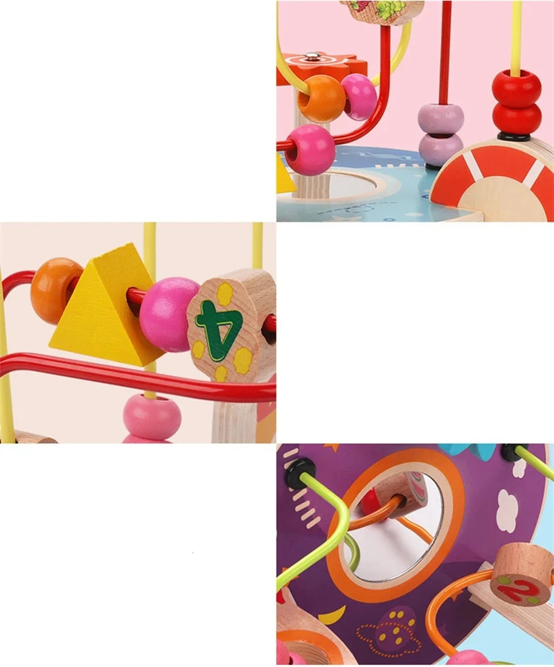 Brinquedo Educativo de Madeira – Labirinto de Contas Estilo Montessori