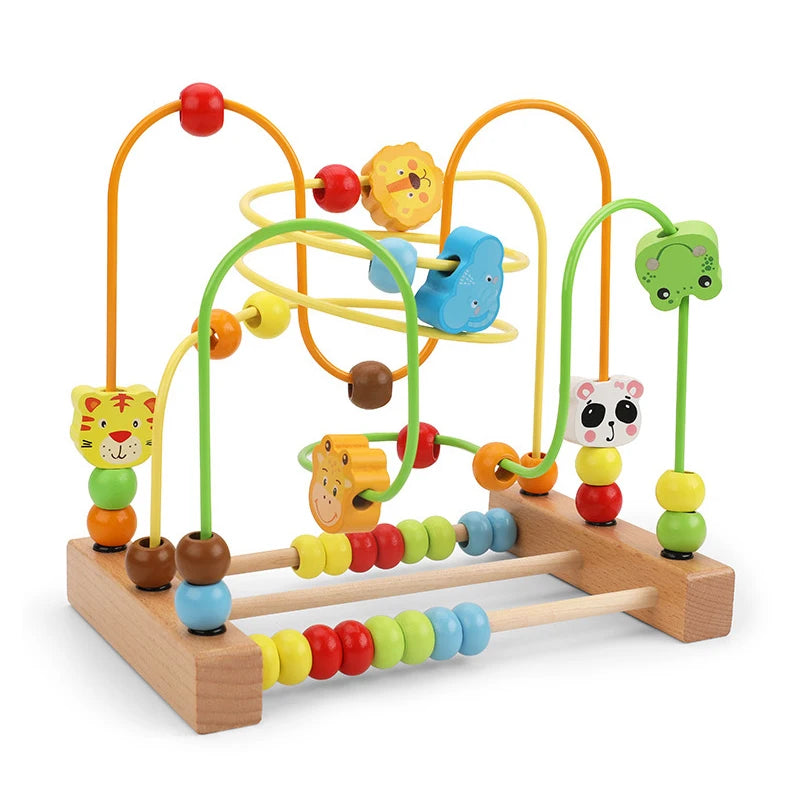 Brinquedo Educativo de Madeira – Labirinto de Contas Estilo Montessori
