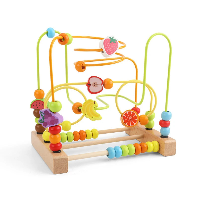 Brinquedo Educativo de Madeira – Labirinto de Contas Estilo Montessori