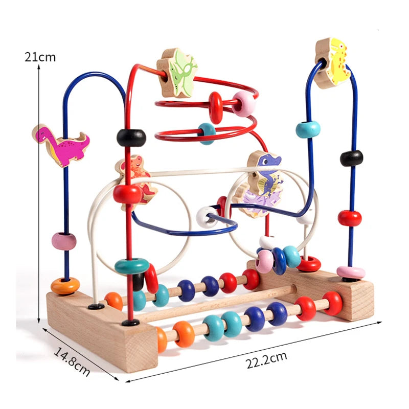 Brinquedo Educativo de Madeira – Labirinto de Contas Estilo Montessori