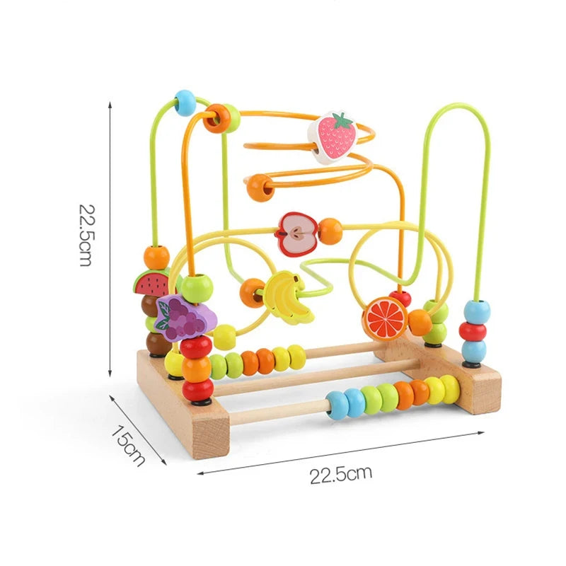 Brinquedo Educativo de Madeira – Labirinto de Contas Estilo Montessori