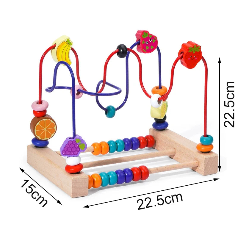 Brinquedo Educativo de Madeira – Labirinto de Contas Estilo Montessori