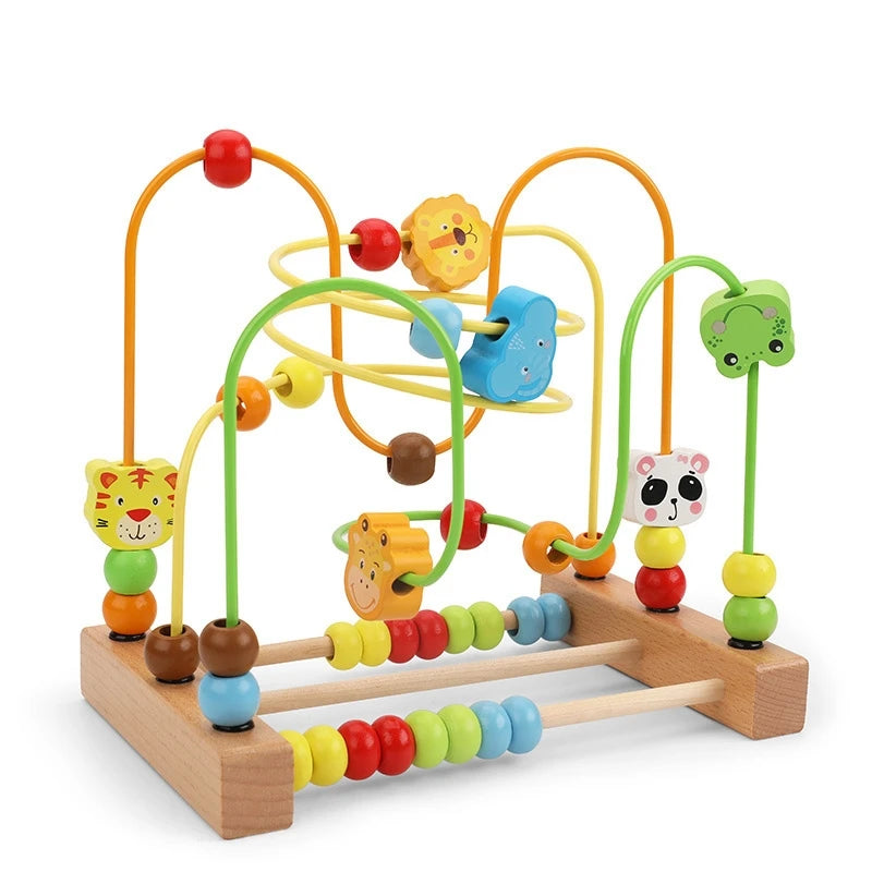 Brinquedo Educativo de Madeira – Labirinto de Contas Estilo Montessori