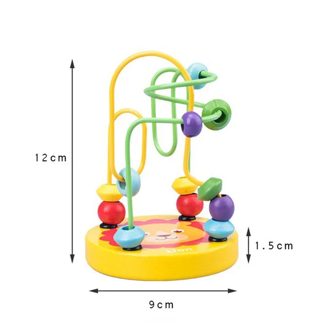 Brinquedo Educativo de Madeira – Labirinto de Contas Estilo Montessori