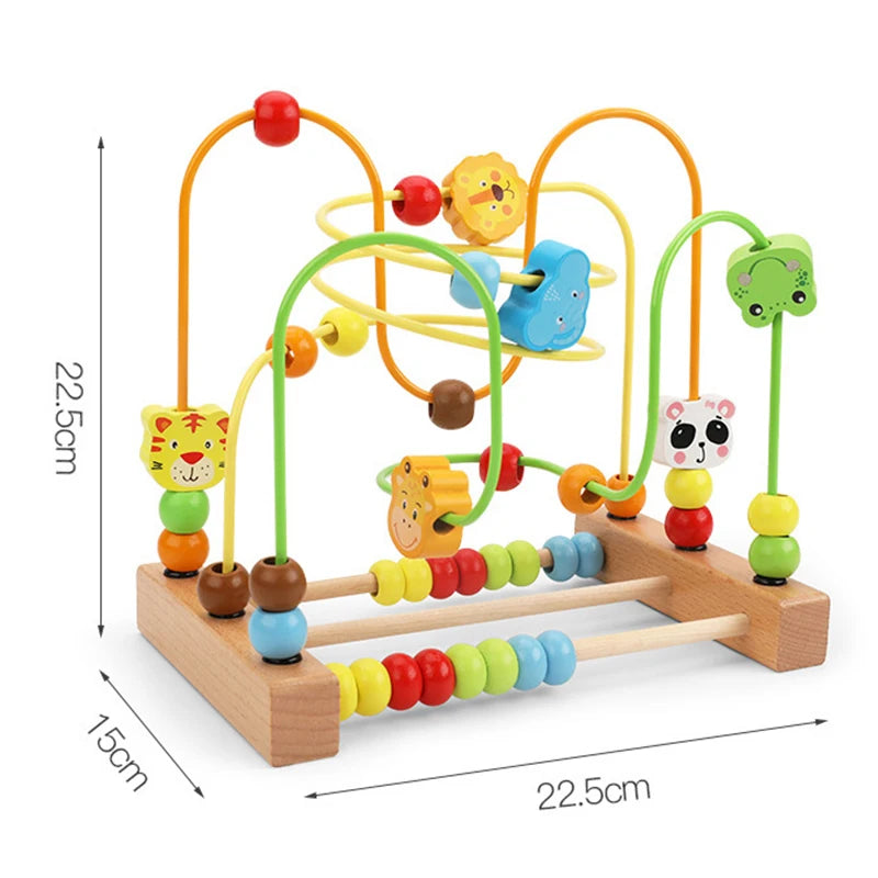 Brinquedo Educativo de Madeira – Labirinto de Contas Estilo Montessori