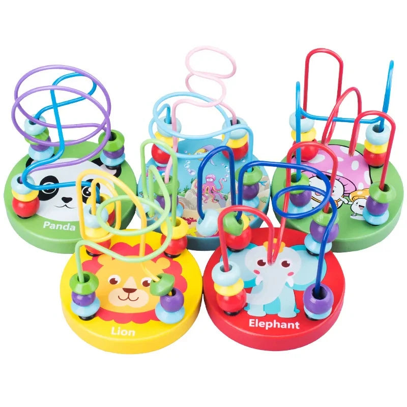 Brinquedo Educativo de Madeira – Labirinto de Contas Estilo Montessori