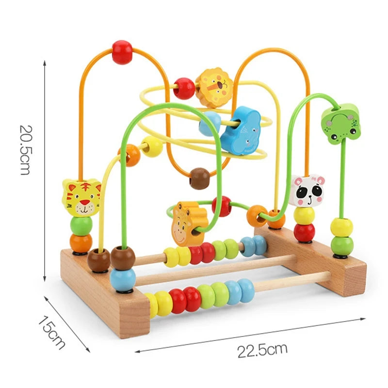 Brinquedo Educativo de Madeira – Labirinto de Contas Estilo Montessori