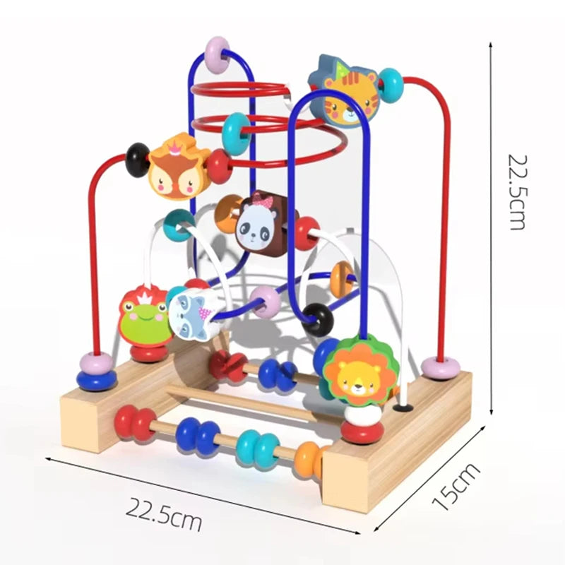 Brinquedo Educativo de Madeira – Labirinto de Contas Estilo Montessori